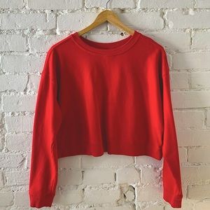 Red Wild Fable Cropped Sweatshirt (size large)